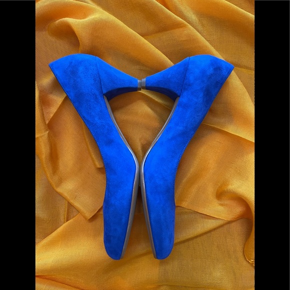 ๐ Cobalt Blue Suede Heels by OTISOPSE 41 EUR (10.5 US) Like New - Picture 11 of 12
